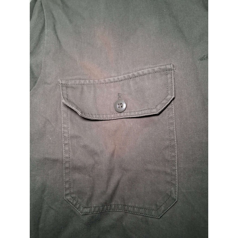 Kendall Kylie Utility Shirt Jacket Green Cotton Size L Button Front Long Sleeve‎ - Picture 7 of 8